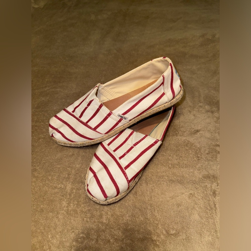 Red stripped TOMS/ espadrilles